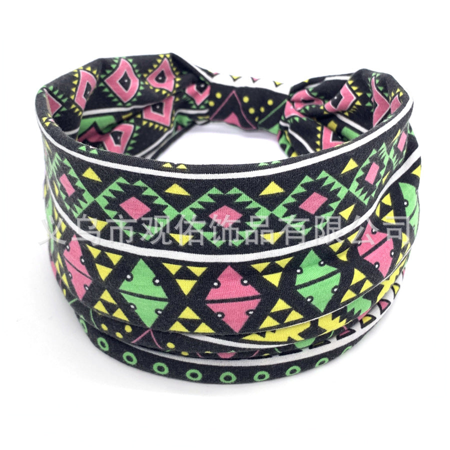 Wholesale Printed Women's Wide-brimmed Sports Women's Sweat-absorbing Headscarf